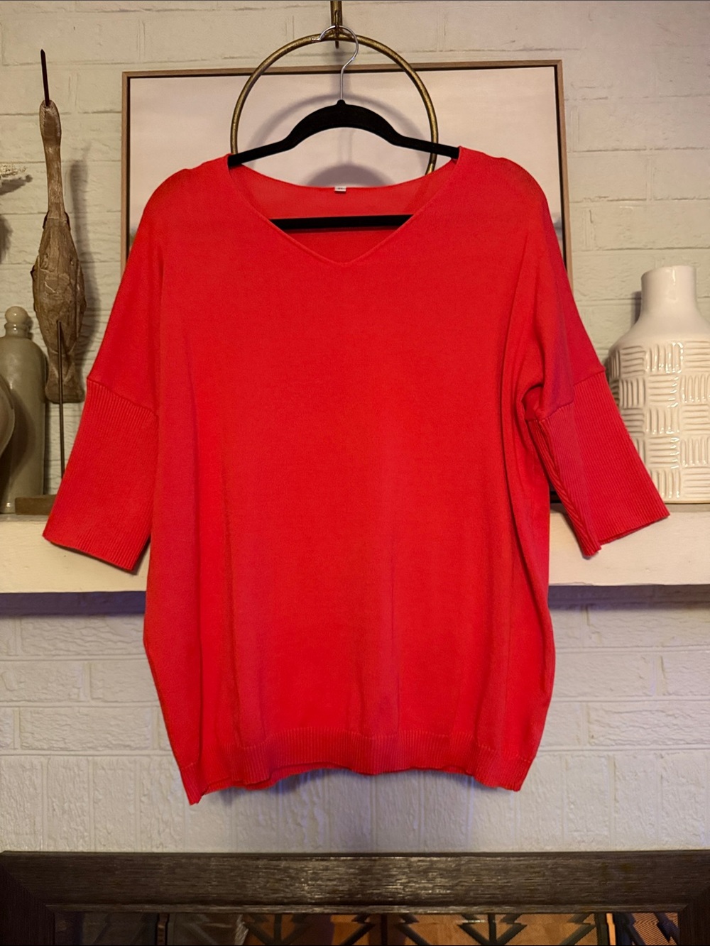 Too close to Clemson Vibes Bright orange 🍊 | Red V-Neck Short Sleeve Sweater